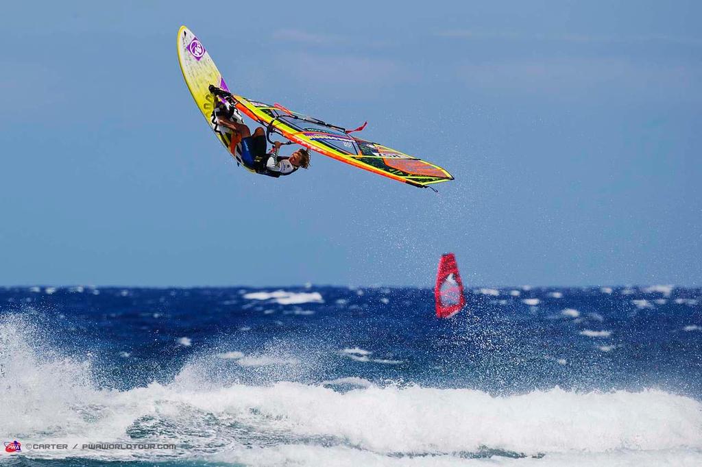 Justin Denel backloop - 2014 PWA Pozo World Cup / Gran Canaria Wind and Waves Festival ©  Carter/pwaworldtour.com http://www.pwaworldtour.com/